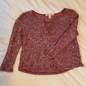 Burgundy half sleeve shirt!!